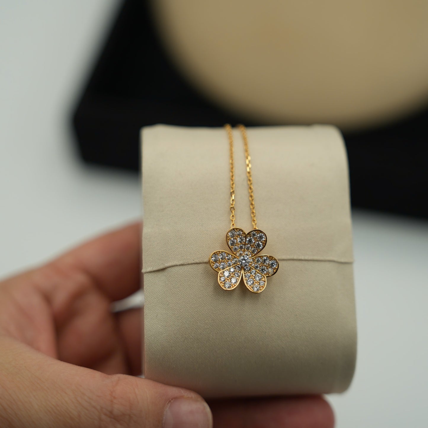 Frivole clover necklace 15mm clover size 925 silver 18k  gold plated