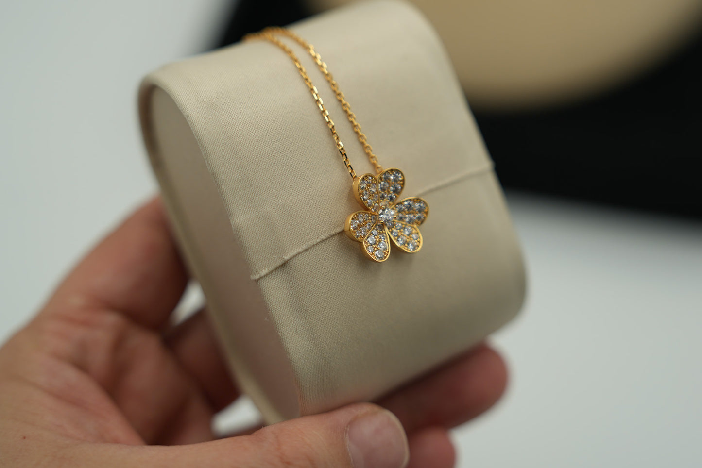 Frivole clover necklace 15mm clover size 925 silver 18k  gold plated
